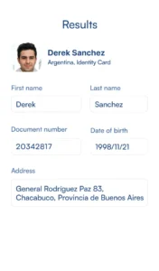 scanning results of Argentina ID