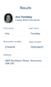 scanning results of Canada ID