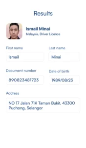 scanning results of Malaysia ID