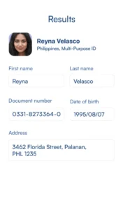 scanning results of Philippines ID