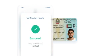 Successful ID verification, with a confirmation message displayed in the app interface.