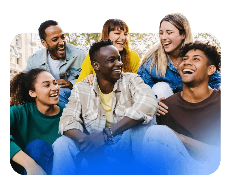 Group of happy people smiling, representing the Hero EmpowerID program application.