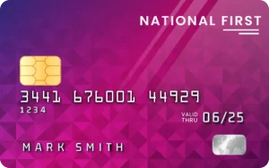 Image showing a sample credit card used for demonstration purposes.