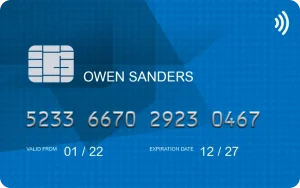 Image showing a sample credit card used for demonstration purposes.